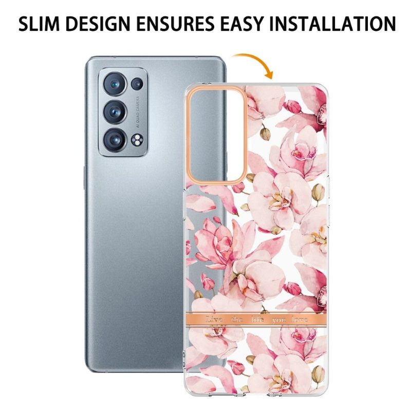 Hoesje voor Oppo Reno 6 Pro 5G Gardenia Roze Bloem