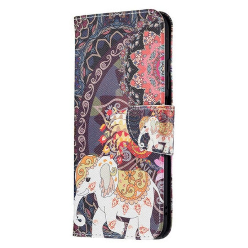 Flip Case voor Xiaomi Redmi Note 10 5G Indische Olifant