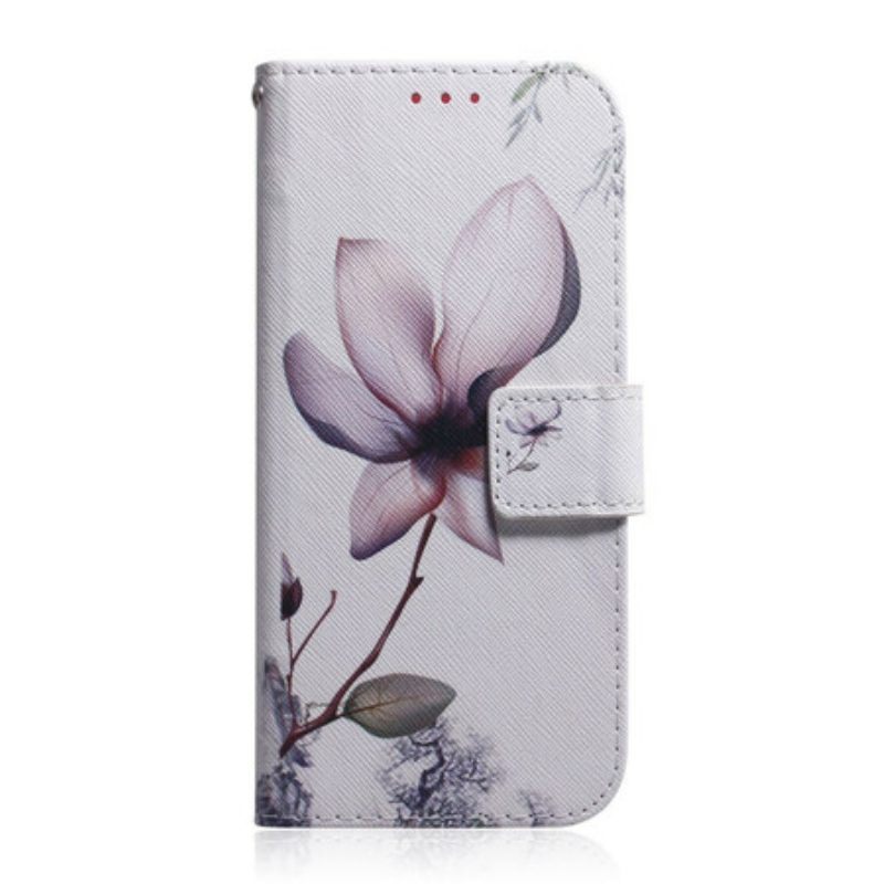 Folio-hoesje voor Xiaomi Redmi Note 10 5G Bloem Stoffig Roze