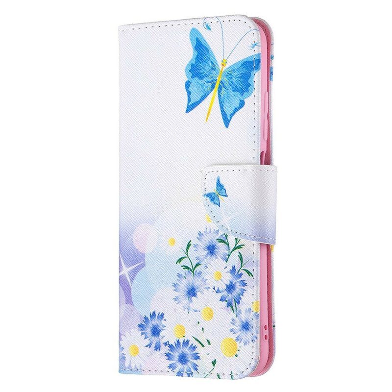 Folio-hoesje voor Xiaomi Redmi Note 10 5G Vlinders En Bloemen