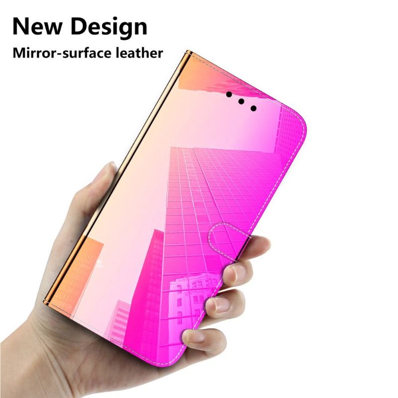 Flip Case voor Huawei P40 Pro Kunstleer Spiegeleffect - Roze