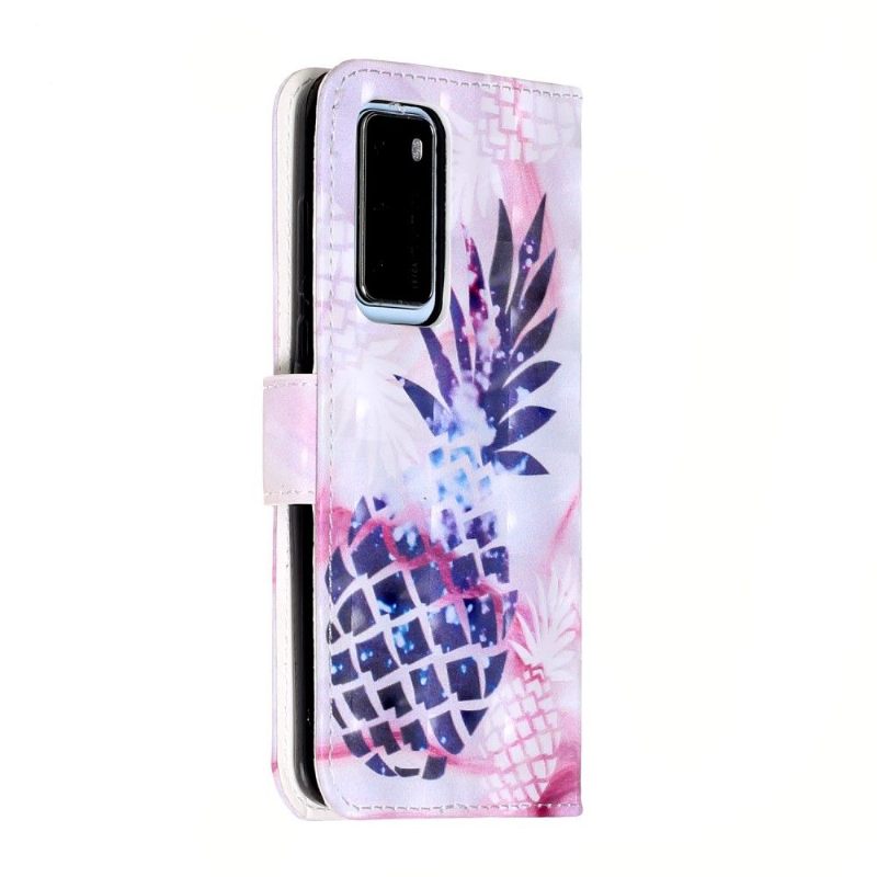 Folio-hoesje voor Huawei P40 Pro Mozaïek Ananas