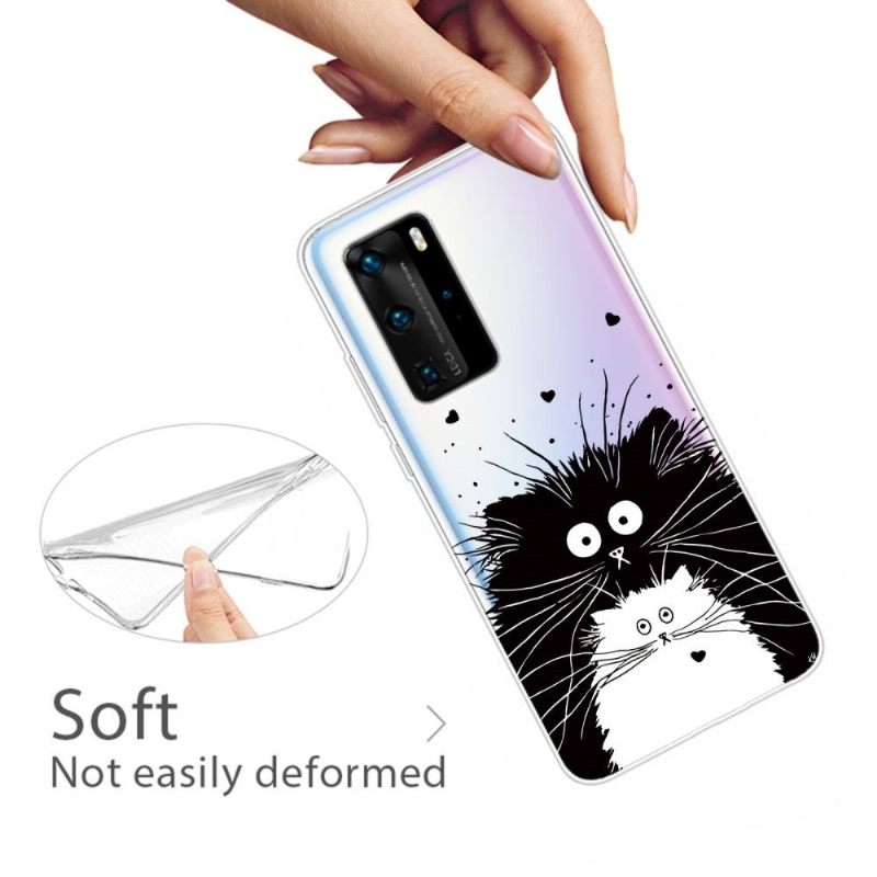 Hoesje voor Huawei P40 Pro Zwart-witte Katten