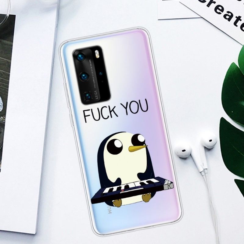 Telefoonhoesje voor Huawei P40 Pro Bescherming Pinguïn Piano