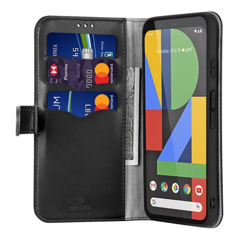 Folio-hoesje voor Google Pixel 4 Kado Leder Serie - Zwart