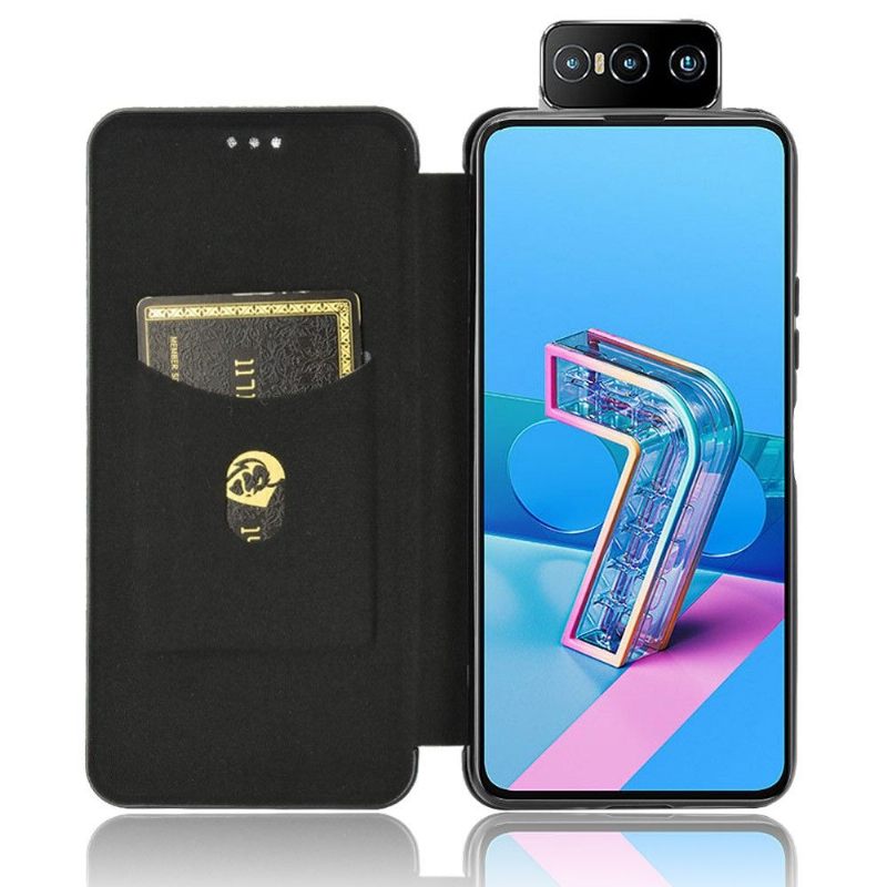 Flip Case voor Asus Zenfone 7 / Zenfone 7 Pro Koolstofvezeleffect