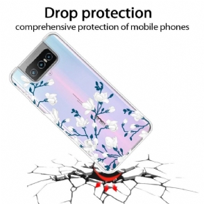 Hoesje voor Asus Zenfone 7 / Zenfone 7 Pro Witte Bloemen