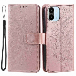 Leren Hoesje voor Xiaomi Redmi A1 Zon Mandala