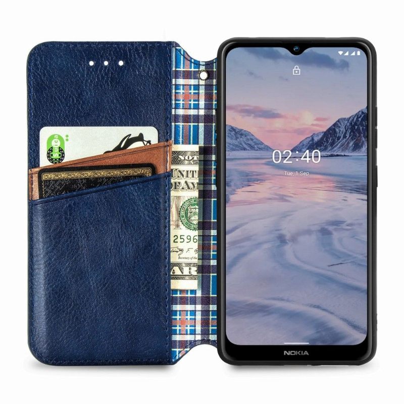 Leren Hoesje voor Nokia 2.4 Bescherming Kub Design-kaarthouder