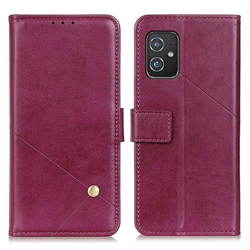 Leren Hoesje voor Asus Zenfone 8 Bescherming Folio-hoesje Faux Lederen Flap Met Klinknagel