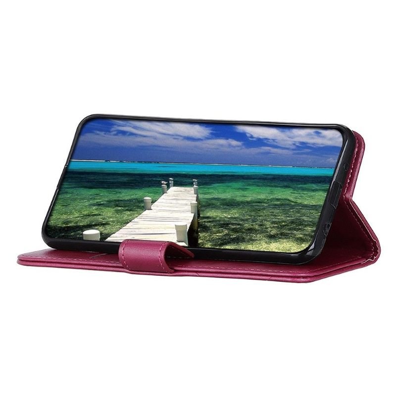 Leren Hoesje voor Asus Zenfone 8 Bescherming Folio-hoesje Faux Lederen Flap Met Klinknagel