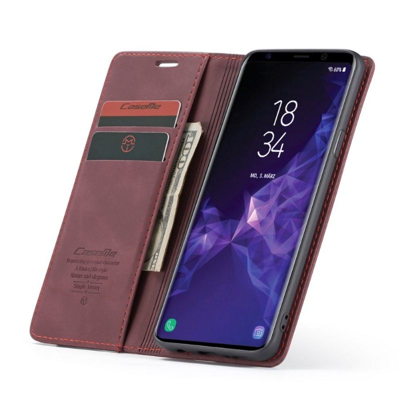 Folio-hoesje voor Samsung Galaxy S9 Plus Kunstleer - Wijnrood