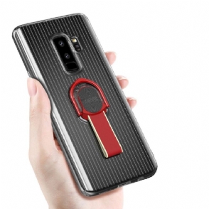 Hoesje voor Samsung Galaxy S9 Plus Transparant Met Handvat - Rood