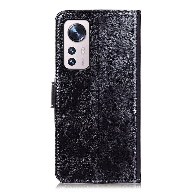 Folio-hoesje voor Xiaomi 12 Anti-fall Luxe Stiksels Met Leereffect