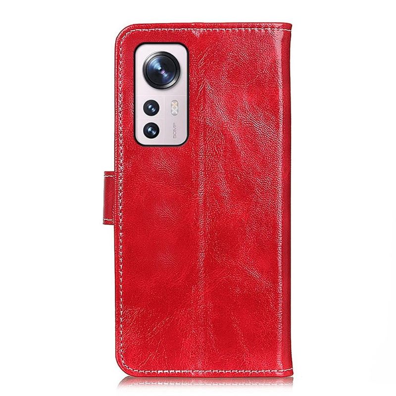 Folio-hoesje voor Xiaomi 12 Anti-fall Luxe Stiksels Met Leereffect