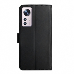 Folio-hoesje voor Xiaomi 12 Glad Leer