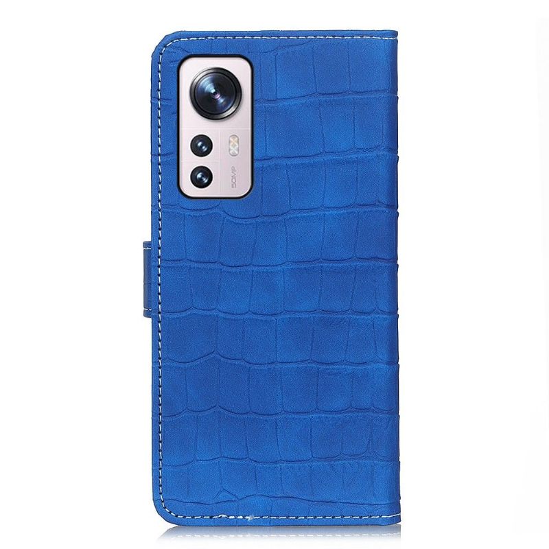 Folio-hoesje voor Xiaomi 12 Stiksels Met Krokodillenlook