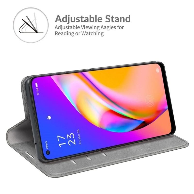 Cover voor Oppo A94 5G Kunstleer Stand Functie