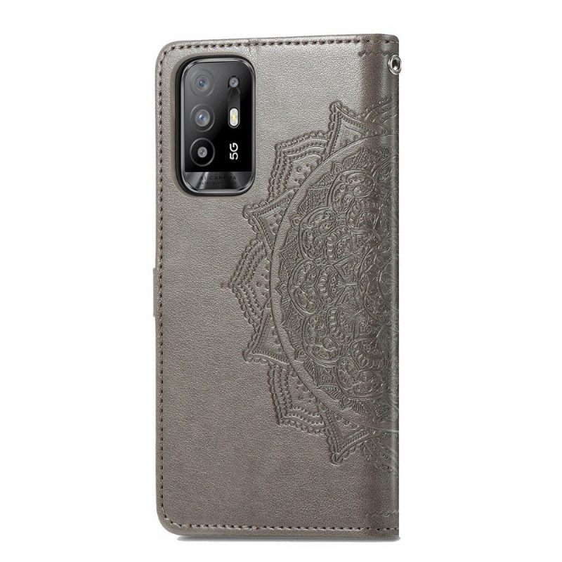 Folio-hoesje voor Oppo A94 5G Mandala-reliëf In Kunstleer