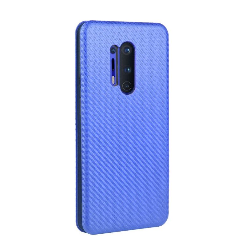 Flip Case voor OnePlus 8 Pro Koolstofvezeleffect - Blauw