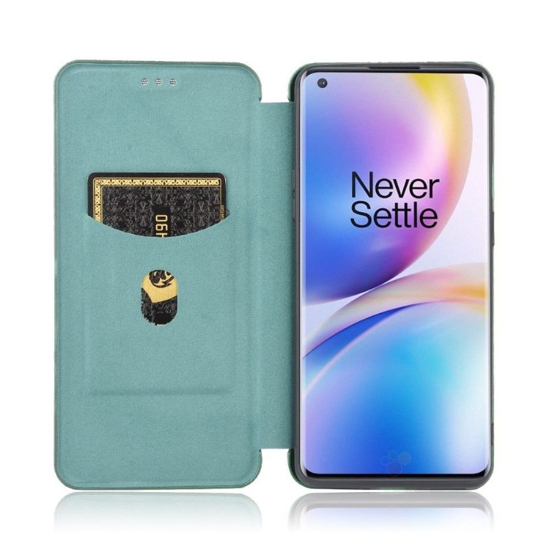 Folio-hoesje voor OnePlus 8 Pro Koolstofvezeleffect - Groen