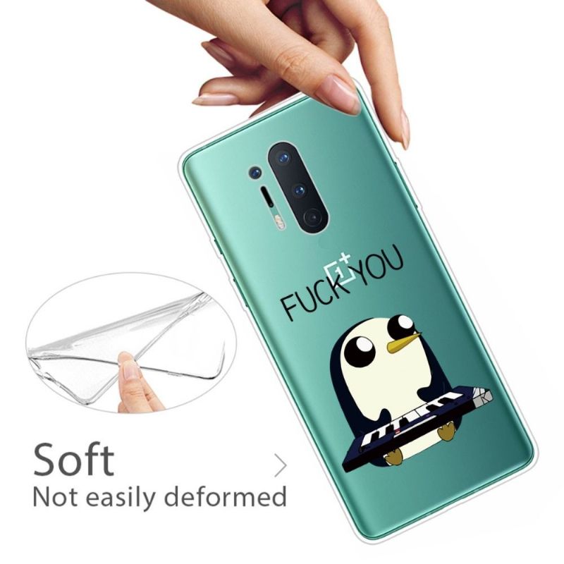 Telefoonhoesje voor OnePlus 8 Pro Bescherming Pinguïnpiano"fuck You"