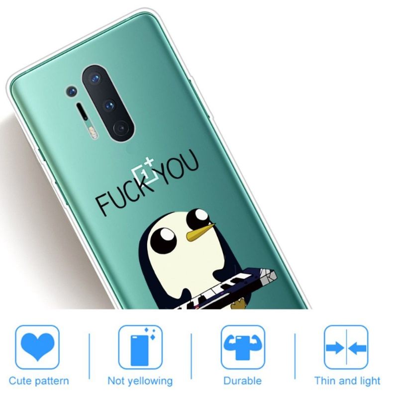 Telefoonhoesje voor OnePlus 8 Pro Bescherming Pinguïnpiano"fuck You"