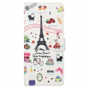 Flip Case voor Samsung Galaxy S23 Plus 5G Ik Hou Van Parijs