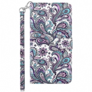 Folio-hoesje voor Samsung Galaxy S23 Plus 5G Met Ketting Paisley-patroon Met Bandjes