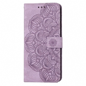 Leren Hoesje voor Samsung Galaxy S23 Plus 5G Met Ketting Strakke Mandala