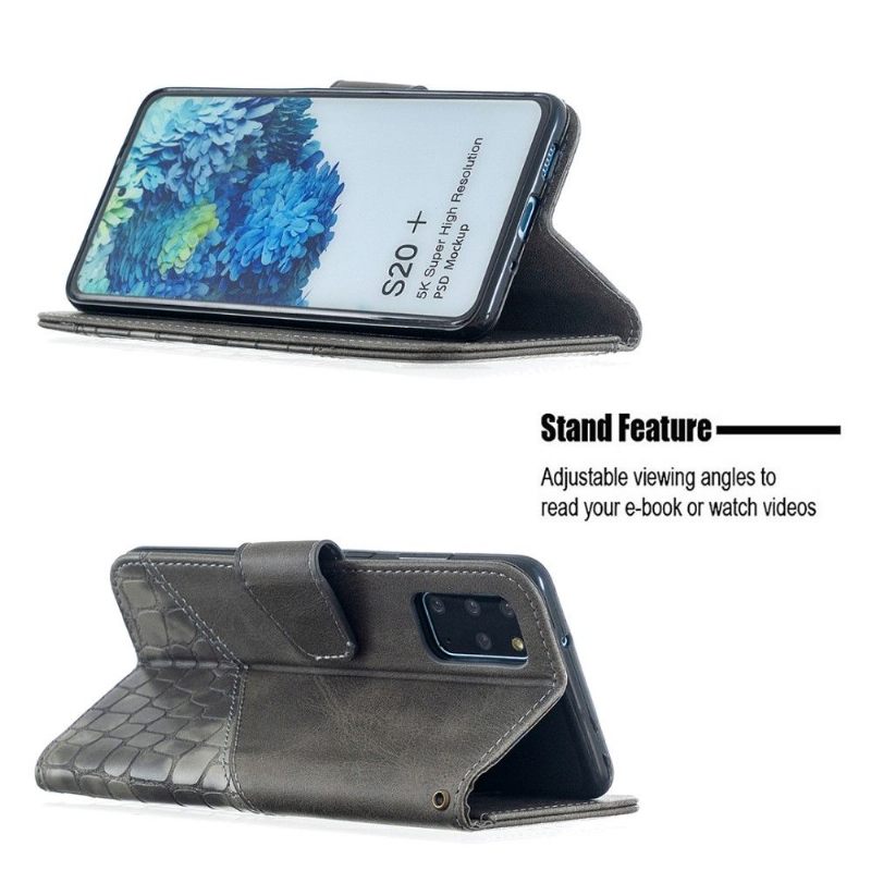 Folio-hoesje voor Samsung Galaxy S20 Plus Croc Aspect Leereffect