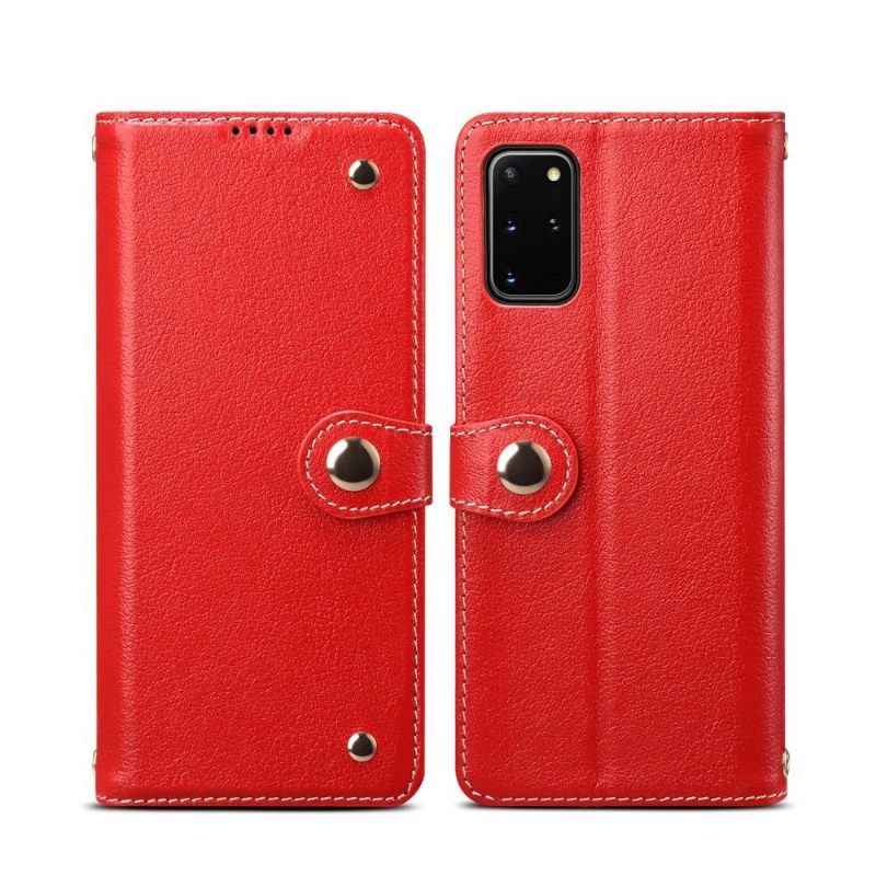 Leren Hoesje voor Samsung Galaxy S20 Plus Premium Lederen Stiksels