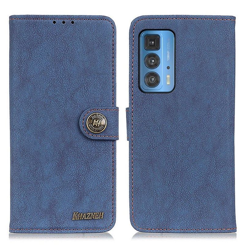 Folio-hoesje voor Motorola Edge 20 Pro Khazneh Retro Leereffect