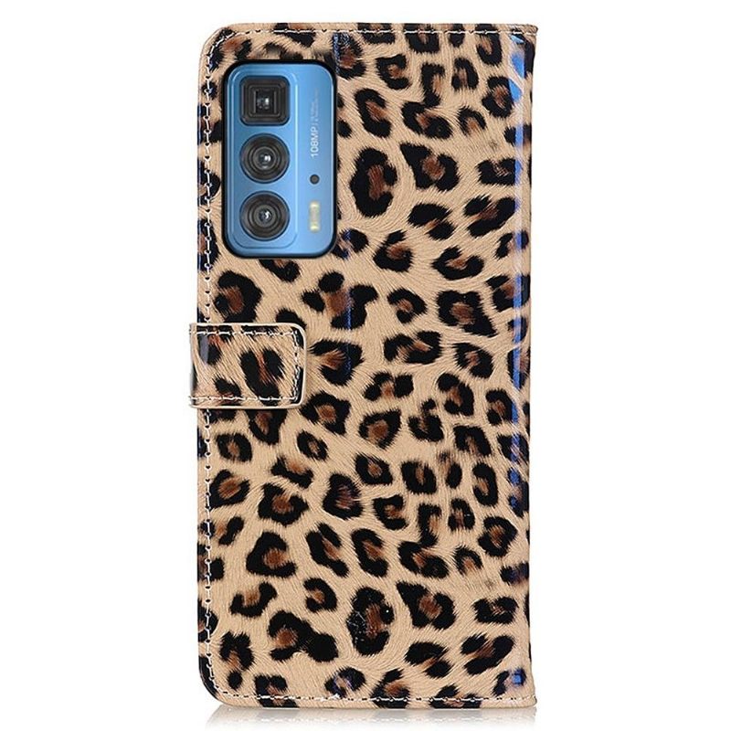 Folio-hoesje voor Motorola Edge 20 Pro Kunstleer Luipaardstijl