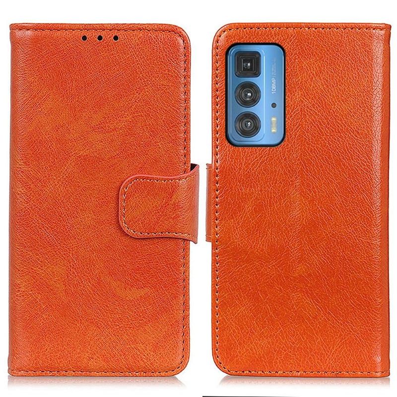 Leren Hoesje voor Motorola Edge 20 Pro Verouderde Lederen Stijl