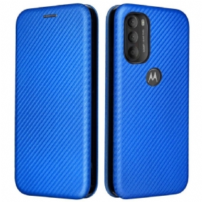 Bescherming Hoesje voor Moto G71 5G Folio-hoesje Gekleurde Koolstofsilicone