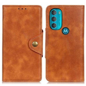 Folio-hoesje voor Moto G71 5G Vintage Kunstleer En Knop