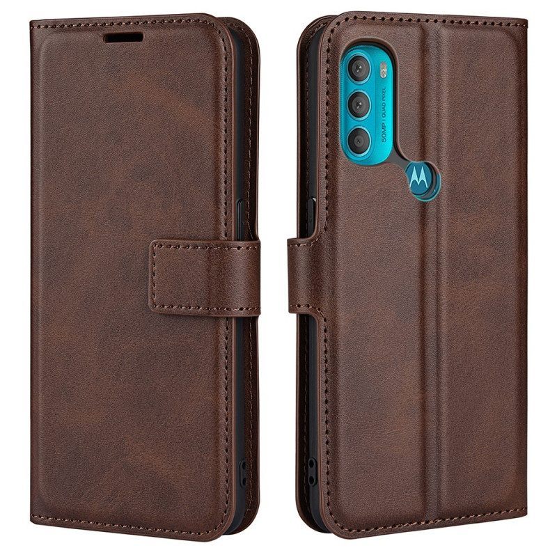 Leren Hoesje voor Moto G71 5G Slank Extreem Leereffect