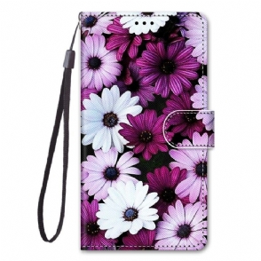 Folio-hoesje voor Sony Xperia 5 IV Bloemen Met Riem