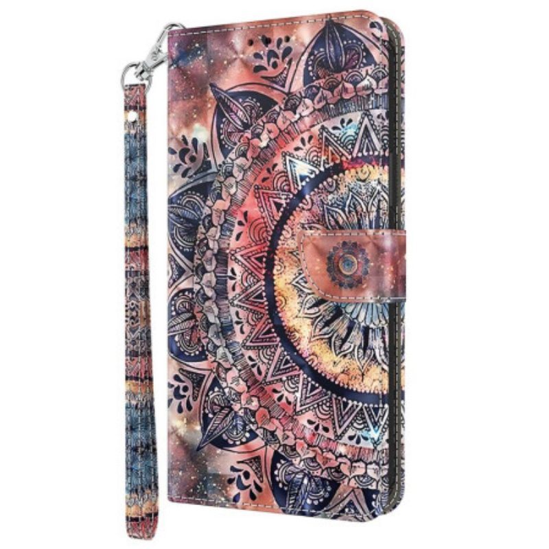 Folio-hoesje voor Sony Xperia 5 IV Met Ketting Kleurrijke Strappy Mandala