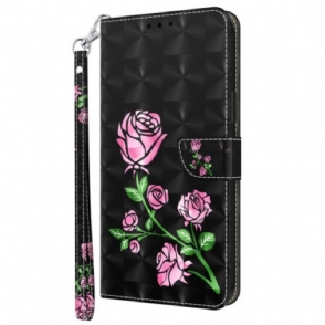 Folio-hoesje voor Sony Xperia 5 IV Met Ketting Riem Rozen