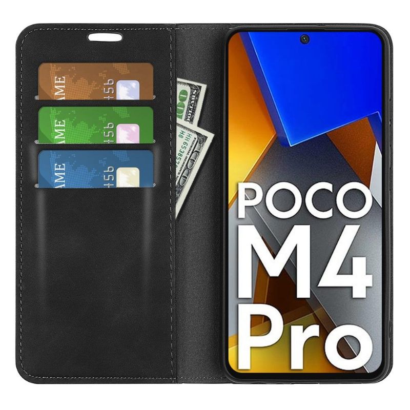 Case voor Poco M4 Pro 4G Bescherming Kunstleer Functie Stand