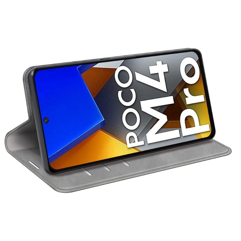 Case voor Poco M4 Pro 4G Bescherming Kunstleer Functie Stand