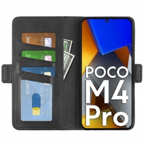 Cover voor Poco M4 Pro 4G Anti-fall Portemonnee Leren Mat Faux Lederen Cover