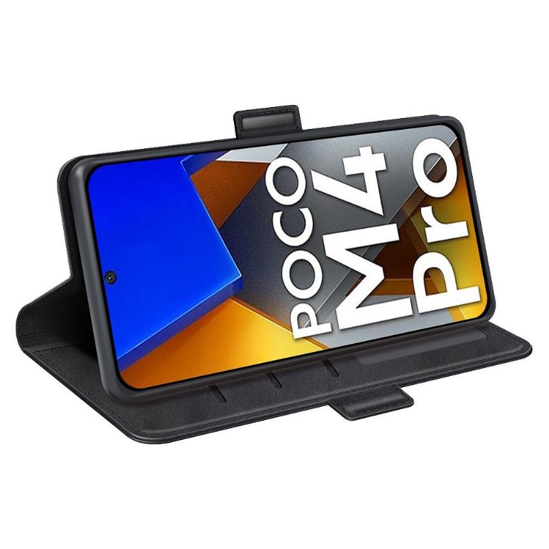 Cover voor Poco M4 Pro 4G Anti-fall Portemonnee Leren Mat Faux Lederen Cover