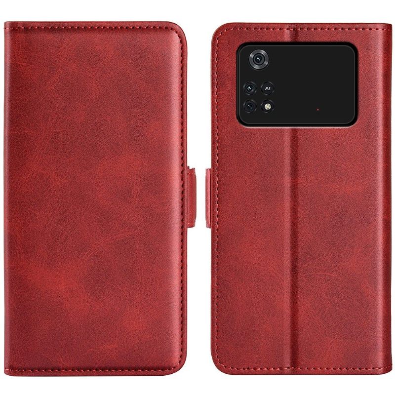 Cover voor Poco M4 Pro 4G Anti-fall Portemonnee Leren Mat Faux Lederen Cover