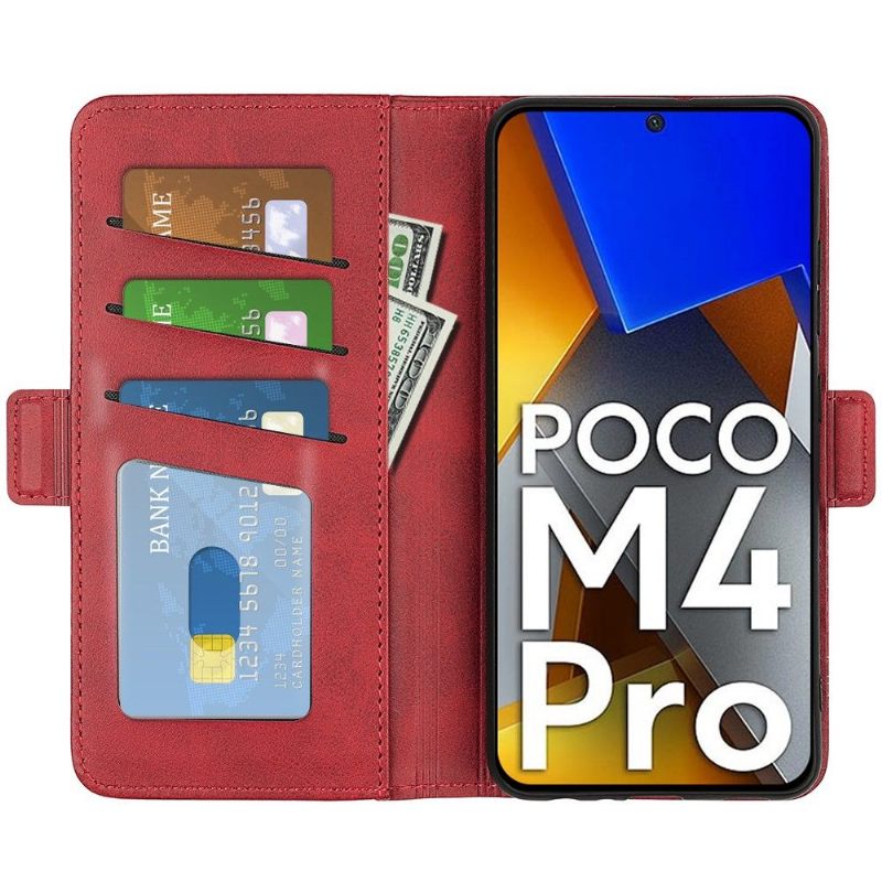 Cover voor Poco M4 Pro 4G Anti-fall Portemonnee Leren Mat Faux Lederen Cover