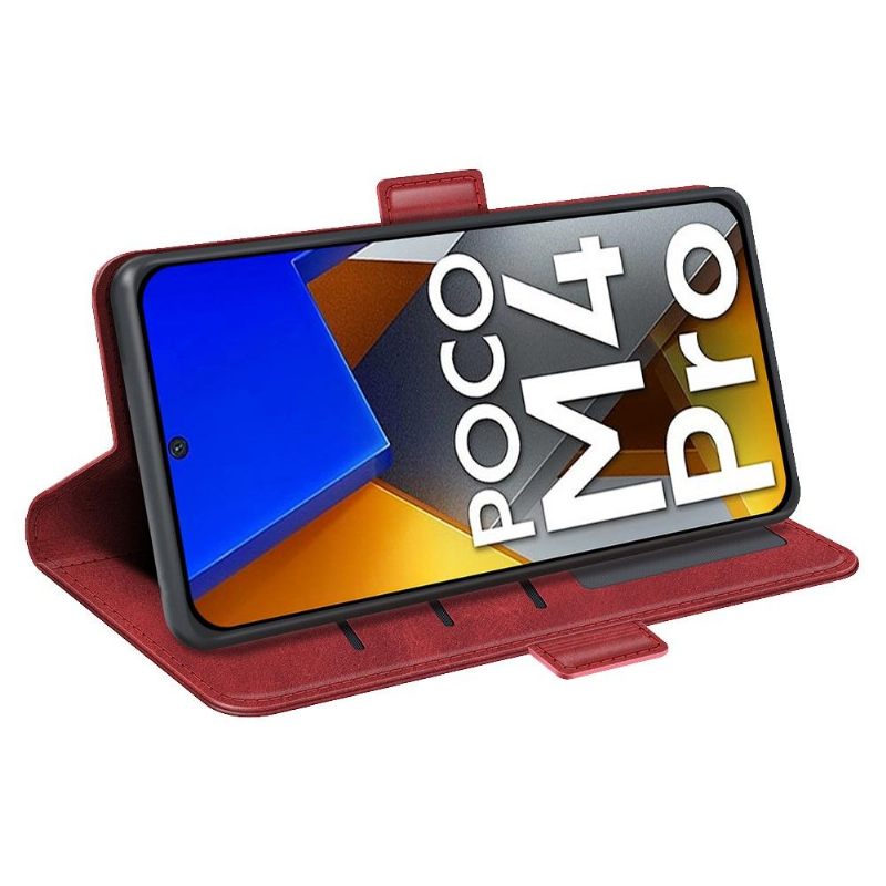 Cover voor Poco M4 Pro 4G Anti-fall Portemonnee Leren Mat Faux Lederen Cover