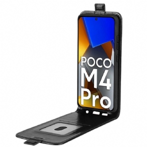 Flip Case voor Poco M4 Pro 4G Folio-hoesje Verticaal Kunstleer