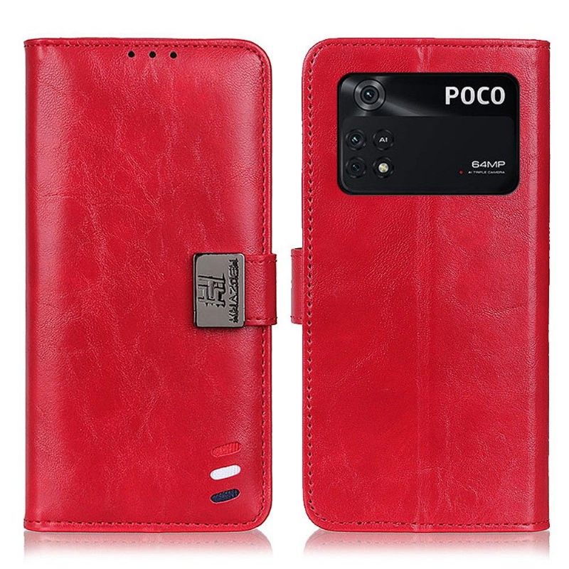 Flip Case voor Poco M4 Pro 4G Khazneh Leereffect Melodie